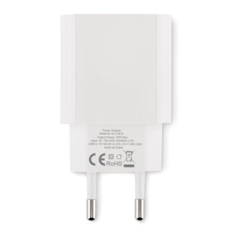 Chargeur USB 20W 2 ports, prise blanc | sans marquage | non disponible | non disponible | non disponible