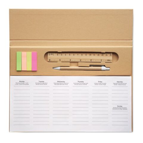Agenda hebdomadaire de bureau beige | sans marquage | non disponible | non disponible | non disponible