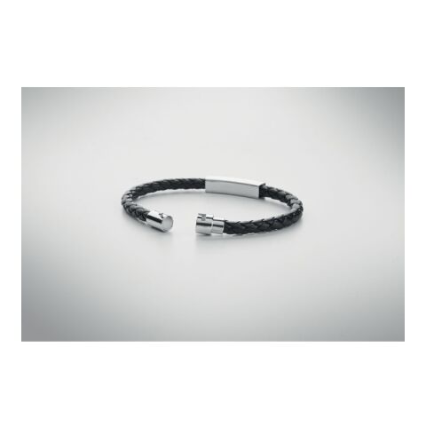 Bracelet tressé en simili cuir noir | sans marquage | non disponible | non disponible