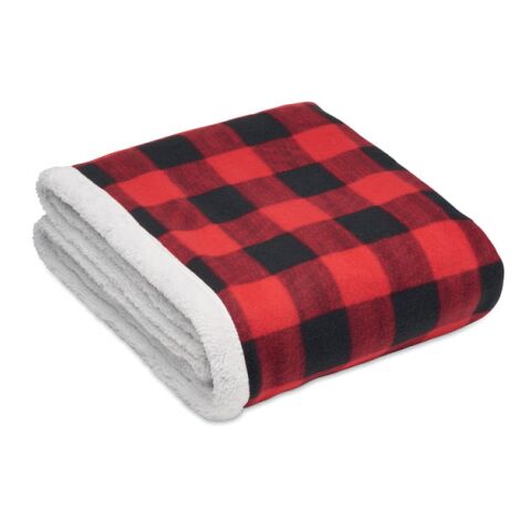 Couverture polaire sherpa RPET rouge | sans marquage | non disponible | non disponible | non disponible