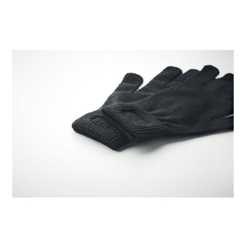 Gants tricotés en RPET noir | sans marquage | non disponible | non disponible | non disponible