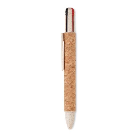 Stylo à bille 4 couleurs beige | sans marquage | non disponible | non disponible
