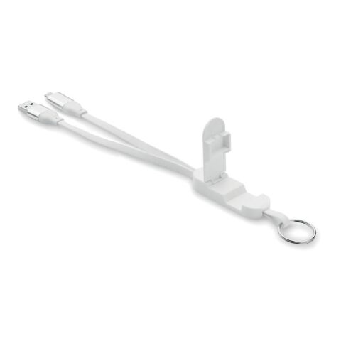 Porte-clés câble 60W en ABS blanc | sans marquage | non disponible | non disponible | non disponible