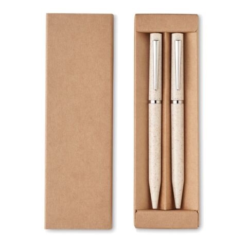 Set de stylo paille de blé/ABS beige | sans marquage | non disponible | non disponible | non disponible