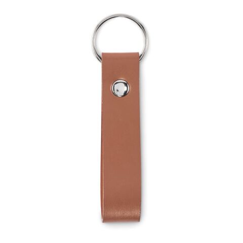 Porte-clés à boucle en PU marron