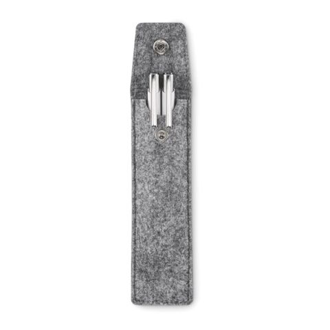 Etui à crayons en feutre RPET gris
