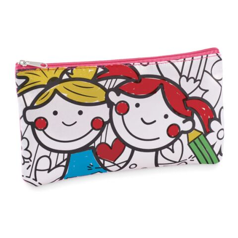 Trousse à crayons avec feutres rose | sans marquage | non disponible | non disponible | non disponible