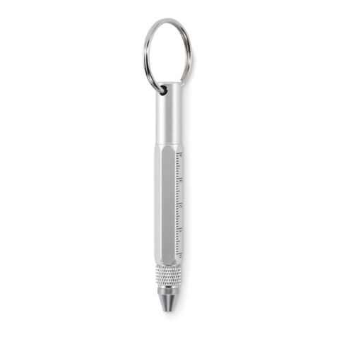 Porte-clés avec stylo à bille argent mate | sans marquage | non disponible | non disponible