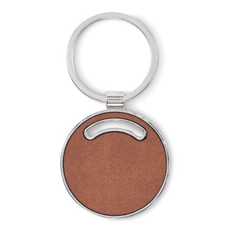 Porte-clés de forme ronde marron | sans marquage | non disponible | non disponible