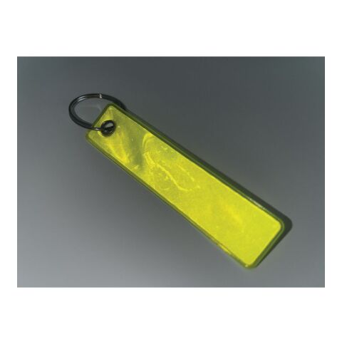 Porte-clés réfléchissant PVC jaune fluo | sans marquage | non disponible | non disponible