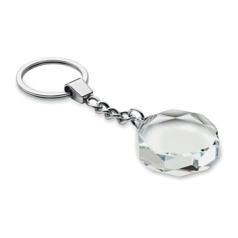 Porte-clés rond en verre transparent | sans marquage | non disponible | non disponible | non disponible