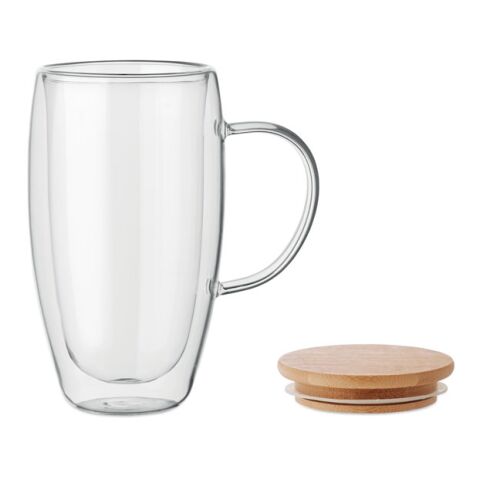 Mug en verre double paroi 450ml transparent | sans marquage | non disponible | non disponible | non disponible