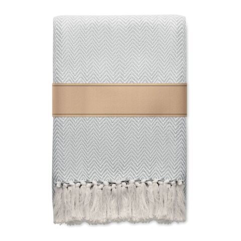 Couverture en polycoton beige