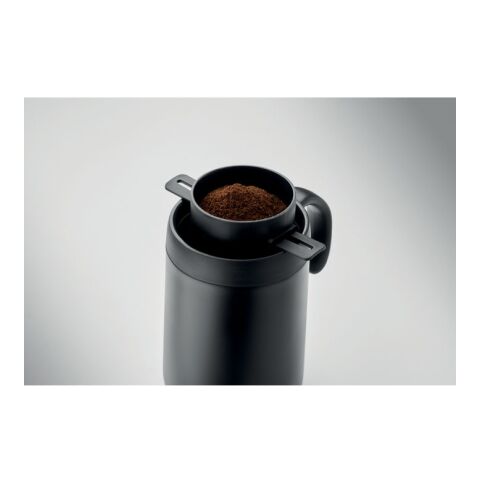 Mug double paroi filtre à café noir