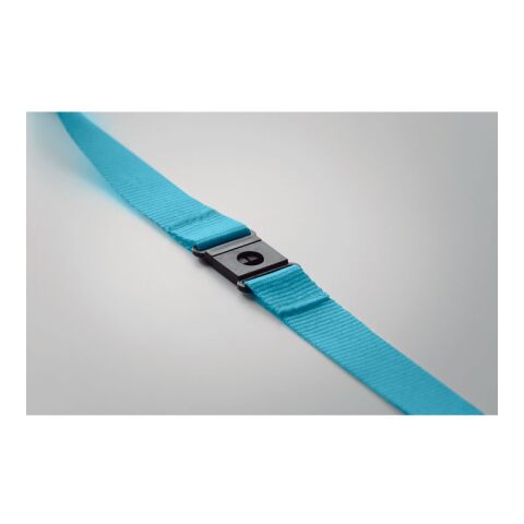 Lanyard en RPET turquoise | sans marquage | non disponible | non disponible | non disponible