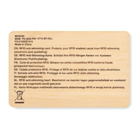 Carte RFID bambou bois | sans marquage | non disponible | non disponible | non disponible
