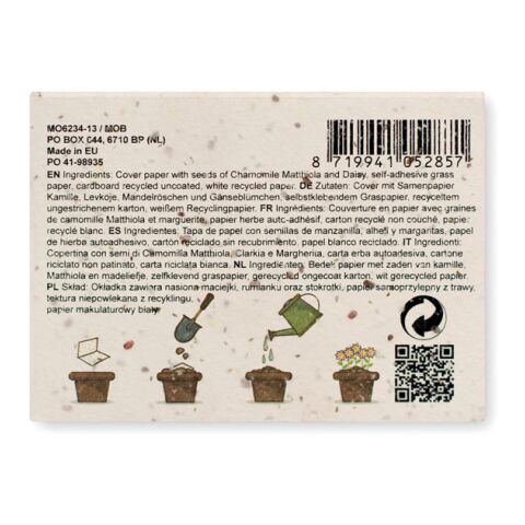 Bloc-notes avec couverture à planter blanc | sans marquage | non disponible | non disponible