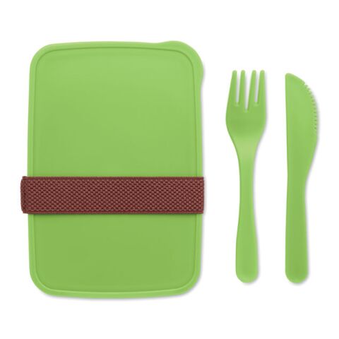 Boîte à lunch avec couverts lime | sans marquage | non disponible | non disponible | non disponible