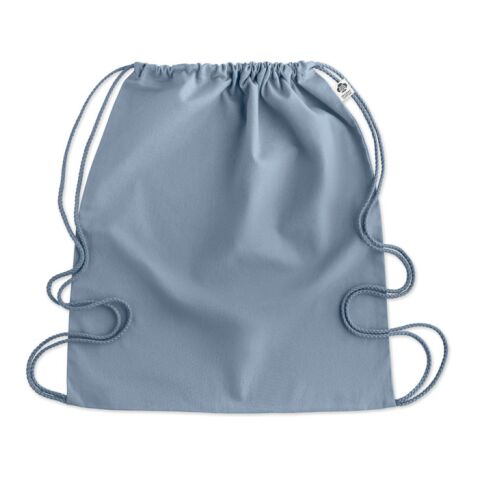 Sac à cordon en coton organique bleu ciel | sans marquage | non disponible | non disponible | non disponible