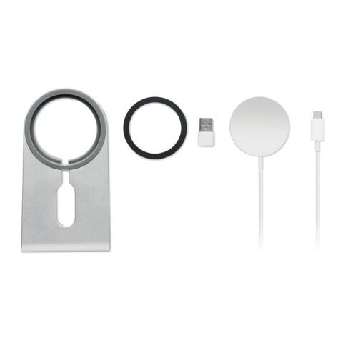 Chargeur magnétique portable argent brillant | sans marquage | non disponible | non disponible | non disponible