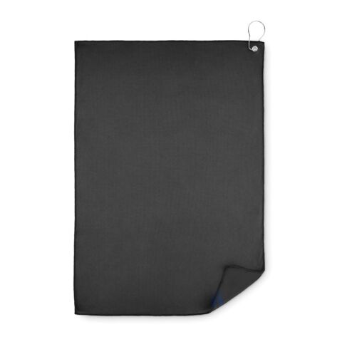 Serviette de golf en RPET noir | sans marquage | non disponible | non disponible | non disponible