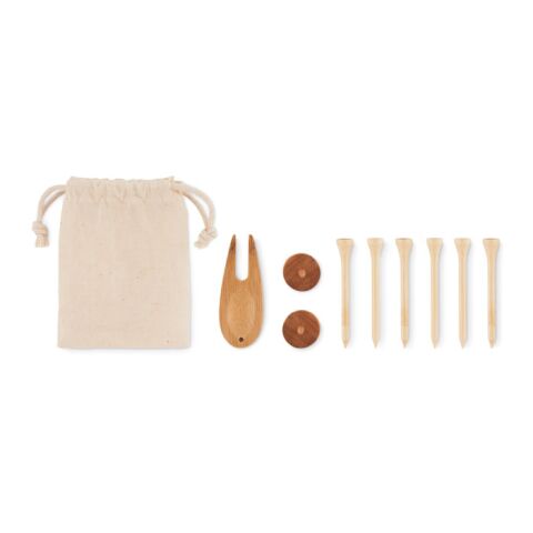 Set d&#039;accessoires de golf beige | sans marquage | non disponible | non disponible | non disponible