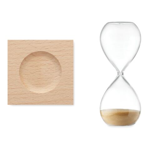 Sablier en verre 5 minutes beige | sans marquage | non disponible | non disponible