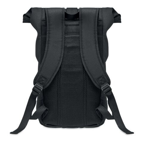 Rolltop washed canvas backpack noir | sans marquage | non disponible | non disponible | non disponible