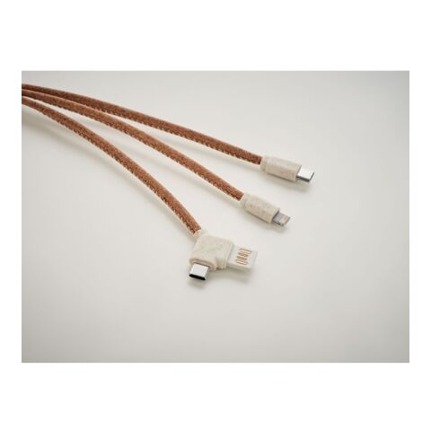3 in 1 charging cable in cork beige | sans marquage | non disponible | non disponible