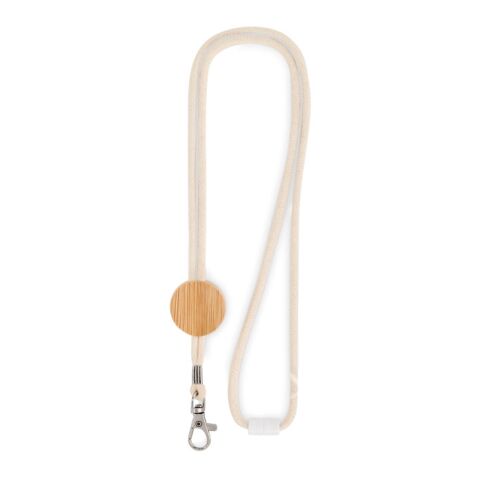 Lanyard en coton avec crochet métallique beige | sans marquage | non disponible | non disponible | non disponible