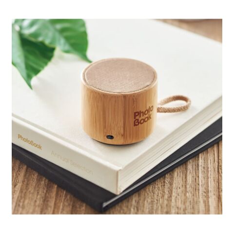 Round bamboo wireless speaker bois | sans marquage | non disponible | non disponible