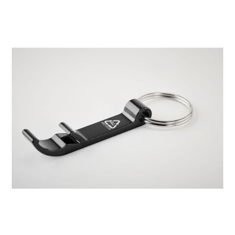 Recycled aluminium key ring noir | sans marquage | non disponible | non disponible | non disponible