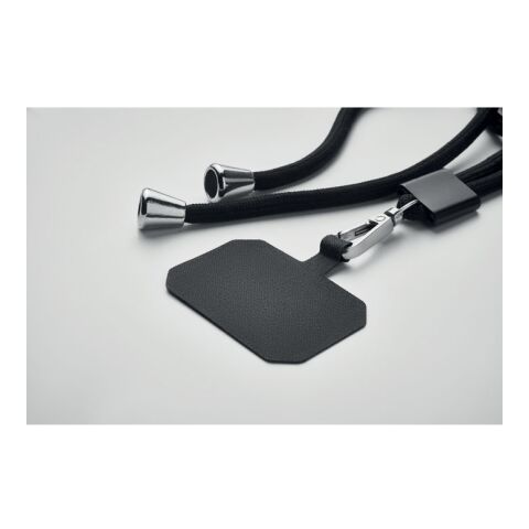 Lanyard porte-téléphone RPET noir | sans marquage | non disponible | non disponible | non disponible