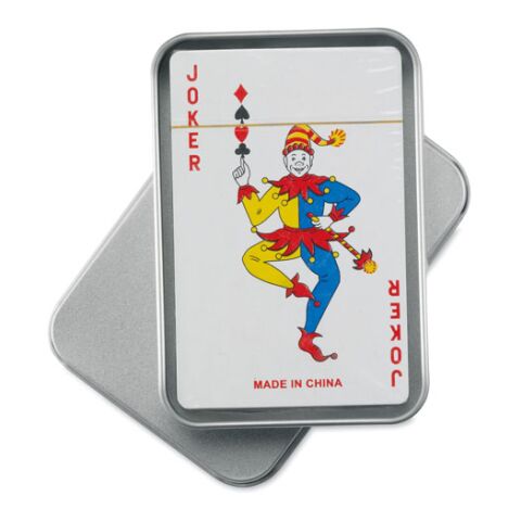 Cartes à jouer boîte étain argent mate | sans marquage | non disponible | non disponible