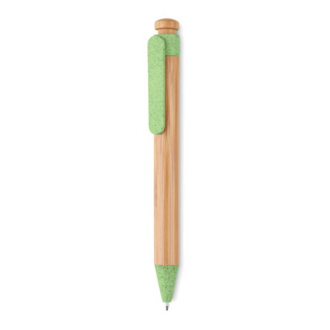 Stylo bambou /paille blé et PP vert | sans marquage | non disponible | non disponible
