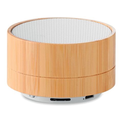 Haut-parleur Bluetooth Bambou. blanc | sans marquage | non disponible | non disponible | non disponible