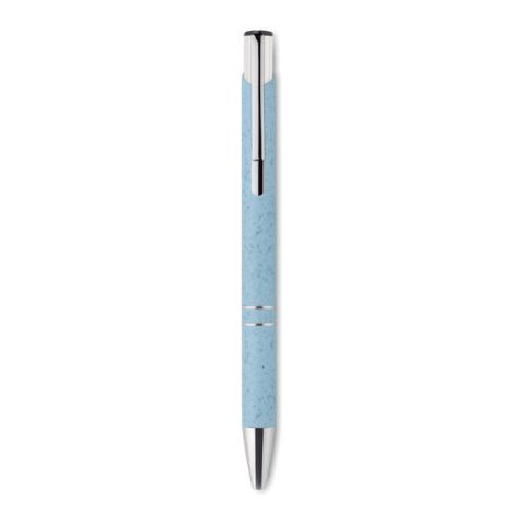 Stylo poussoir blé paille ABS bleu | sans marquage | non disponible | non disponible