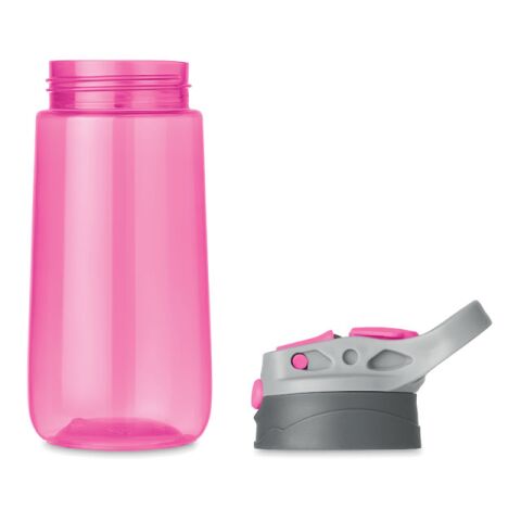 Bouteille de sport avec paille et poignée - 450 ml rose transparent | sans marquage | non disponible | non disponible | non disponible