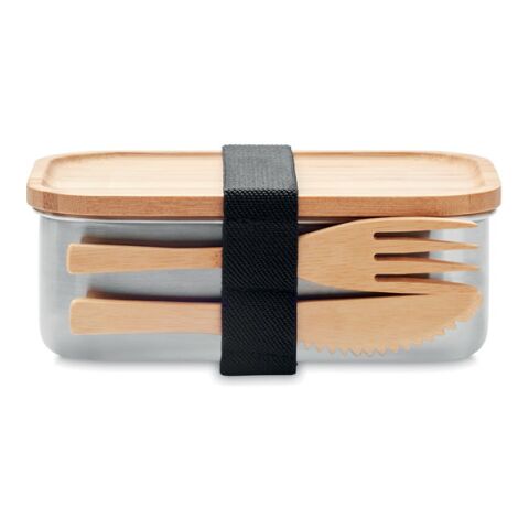 Lunch box en acier inox. 600ml bois | sans marquage | non disponible | non disponible | non disponible
