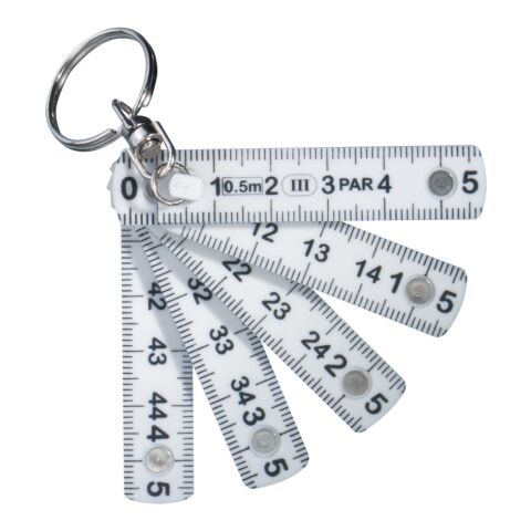 Mini règle pliable porte-clés blanc | sans marquage | non disponible | non disponible
