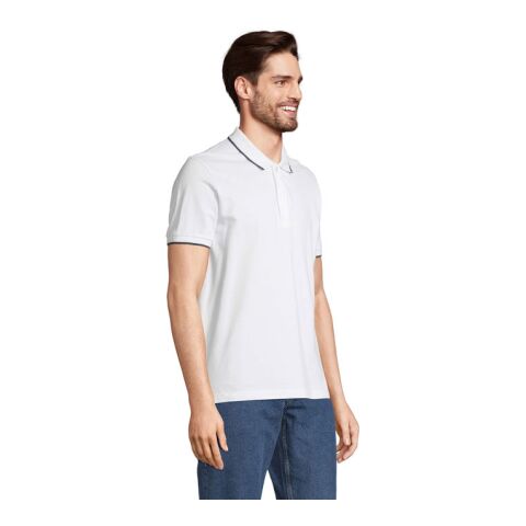 PALERMO POLO UNISEXE Blanc /French Marine | M