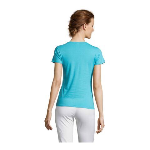 MISS WOMEN T-SHIRT 150g bleu atoll | L | Sérigraphie 1 couleur | poitrine avant | 100 mm x 100 mm | non disponible