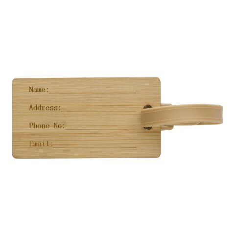 Porte-étiquette de valise en bambou Shawn marron | sans marquage | non disponible | non disponible