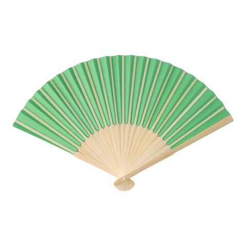 Eventail en bambou et papier Elio vert lime | sans marquage | non disponible | non disponible