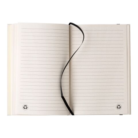 Carnet A5 en carton recyclé Hudson noir/blanc | sans marquage | non disponible | non disponible