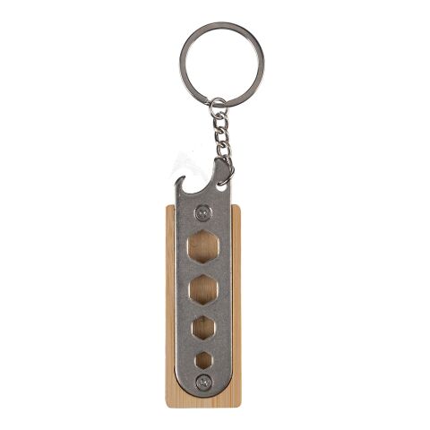 Porte-clés en bambou Klaus marron | sans marquage | non disponible | non disponible