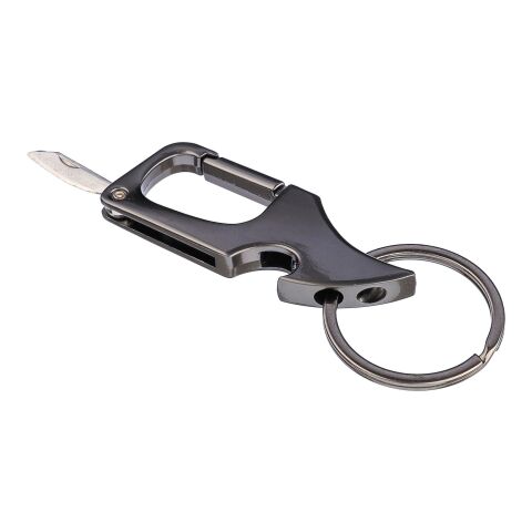 Porte-clés mousqueton en métal Bella gris | sans marquage | non disponible | non disponible