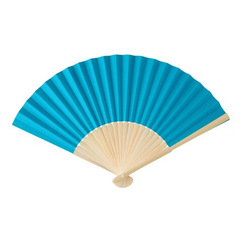 Eventail en bambou et papier Elio bleu clair | sans marquage | non disponible | non disponible
