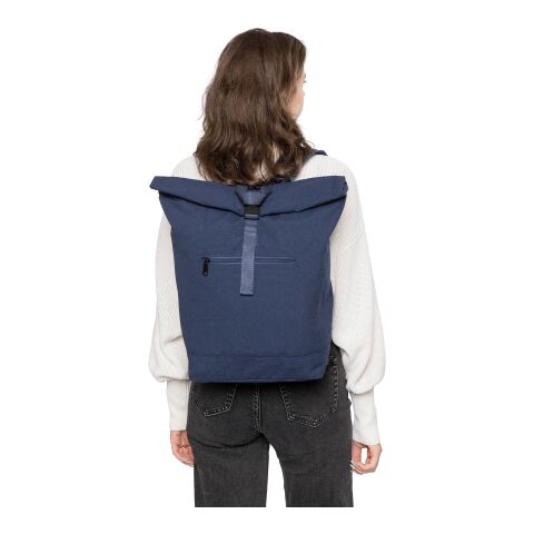Sac à dos porte-ordinateur en polycoton 330 g/m2 Thaddeux bleu | sans marquage | non disponible | non disponible