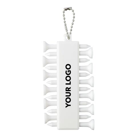 Set de tees de golf de ABS reciclado Aveline blanc | sans marquage | non disponible | non disponible